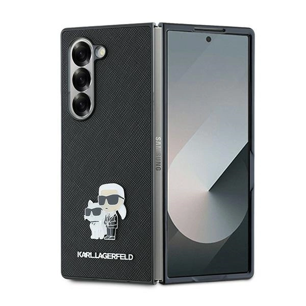 Karl Lagerfeld Saffiano Metal Pin Case for Samsung Galaxy Z Fold 6 - Blackeng
