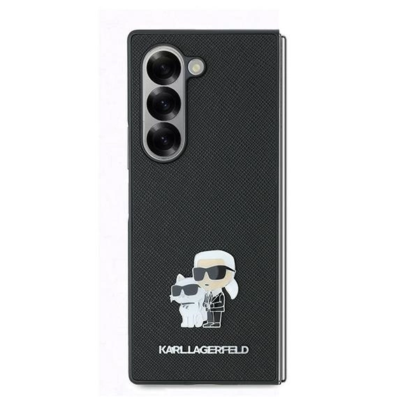 Karl Lagerfeld Saffiano Metal Pin Case for Samsung Galaxy Z Fold 6 - Blackeng