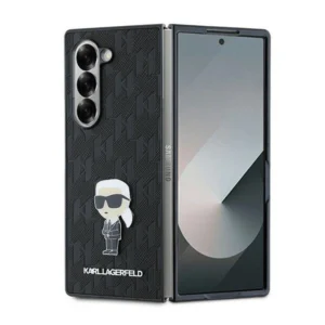 Karl Lagerfeld Saffiano Ikonik Pin Case for Samsung Galaxy Z Fold 6 - Blackeng