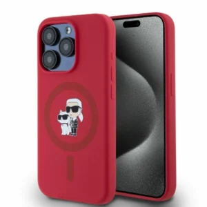 Karl Lagerfeld Silicone Karl&Choupette Heads Ring MagSafe Case for iPhone 15 Pro - Redeng