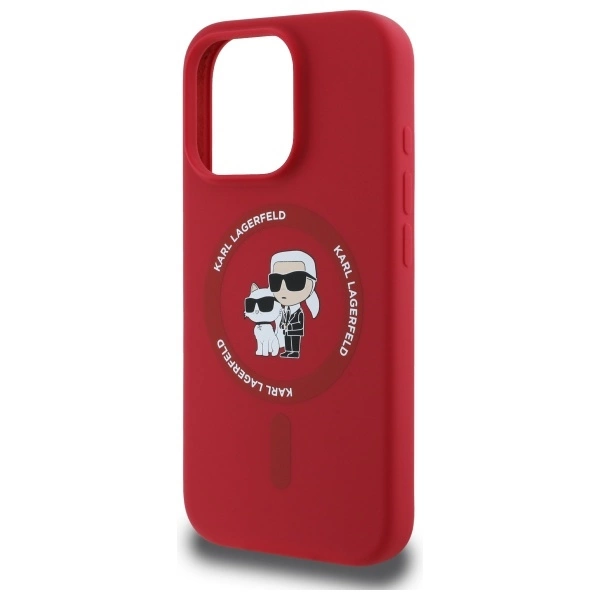 Karl Lagerfeld Silicone Karl&Choupette Heads Ring MagSafe Case for iPhone 16 Pro - Redeng
