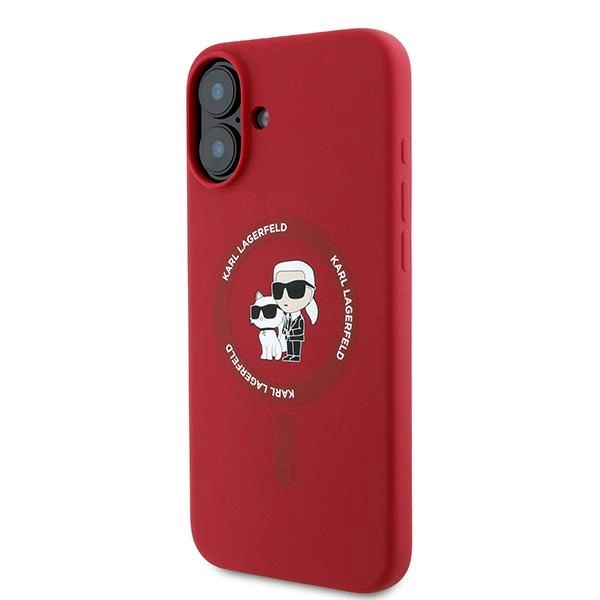 Karl Lagerfeld Silicone Karl&Choupette Heads Ring MagSafe Case for iPhone 16 Plus - Redeng