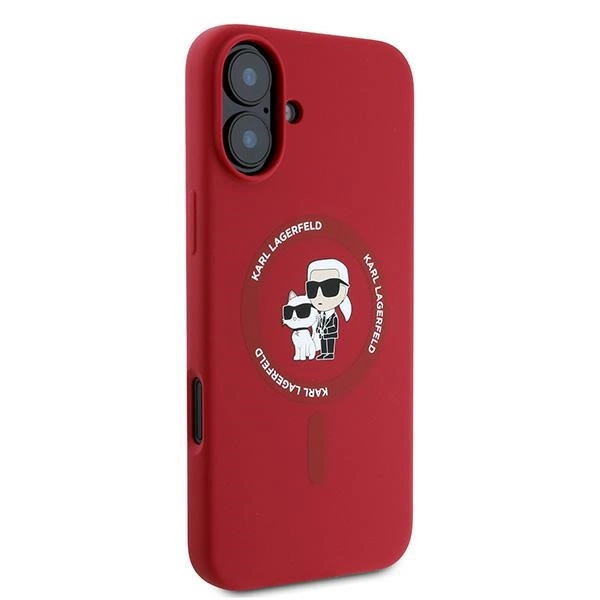 Karl Lagerfeld Silicone Karl&Choupette Heads Ring MagSafe Case for iPhone 16 Plus - Redeng