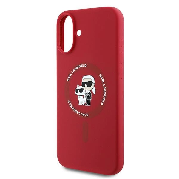 Karl Lagerfeld Silicone Karl&Choupette Heads Ring MagSafe Case for iPhone 16 Plus - Redeng