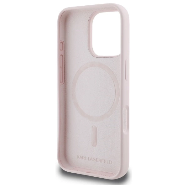 Karl Lagerfeld Silicone Case Heads Print MagSafe for iPhone 16 Pro Max - Pinkeng