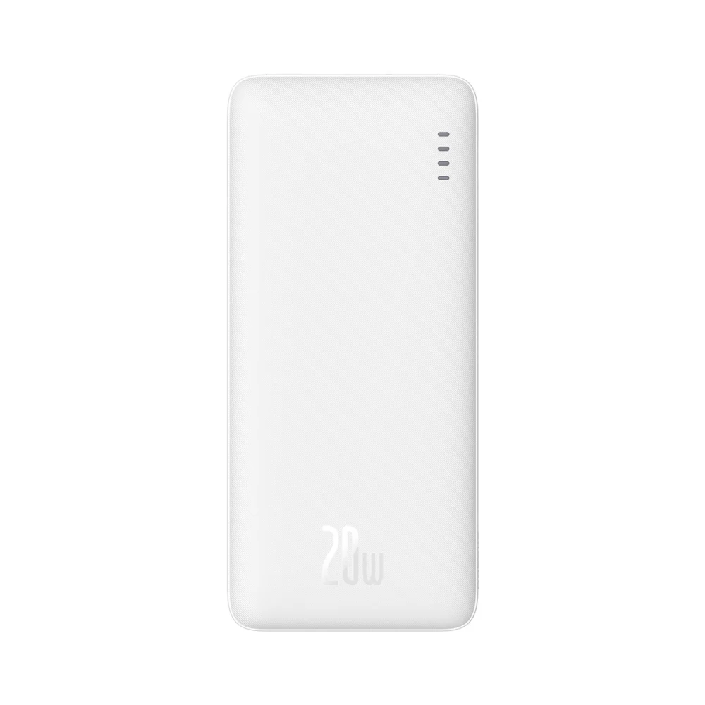 Baseus Airpow 20W 10000mAh Power Bank with Baseus Simple Series USB-A - USB-C 30 cm Cable - Whiteeng