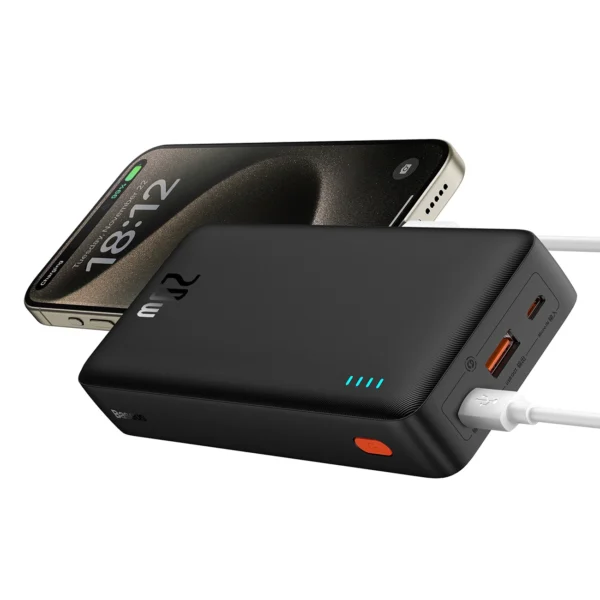 Baseus Airpow 20W 20000mAh Power Bank with Baseus Simple Series USB-A - USB-C 50cm Cable - Blackeng