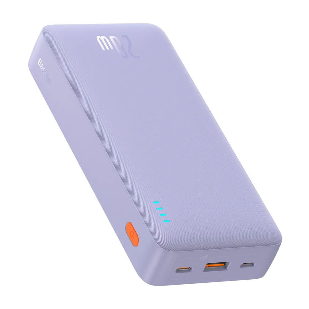 Baseus Airpow 20W 20000mAh Power Bank with Baseus Simple Series USB-A - USB-C 50cm Cable - Purpleeng
