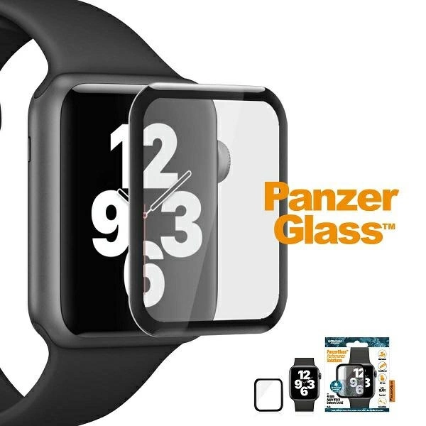 176356_4 PanzerGlass Curved Antibacterial Tempered Glass for Apple Watch 4/5/6/SE - 40mm - Blackeng