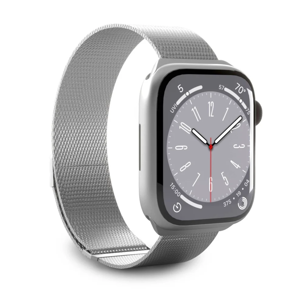 Puro Milanese Stainless Steel Strap for Apple Watch 42 / 44 / 45 / 49 mm - Silvereng