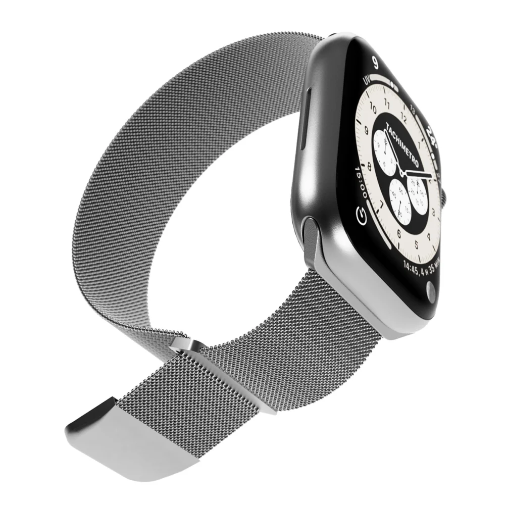 Puro Milanese Stainless Steel Strap for Apple Watch 42 / 44 / 45 / 49 mm - Silvereng