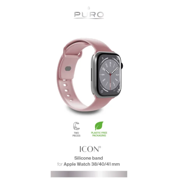 Puro Icon Silicone Strap for Apple Watch 38 / 40 / 41 mm - Pink (2 pcs.)eng