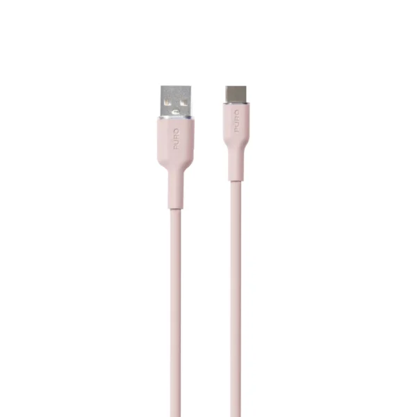 Puro Soft USB-A - USB-C Cable 1.5m - Pinkeng