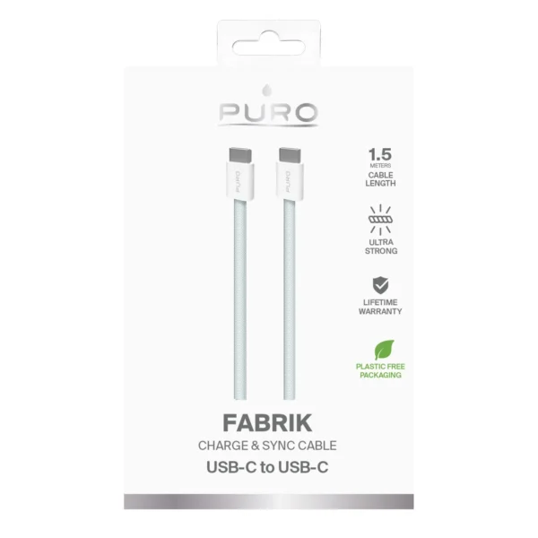 Puro Fabrik USB-C - USB-C Cable 1.5m 60W 480mbps - Blueeng