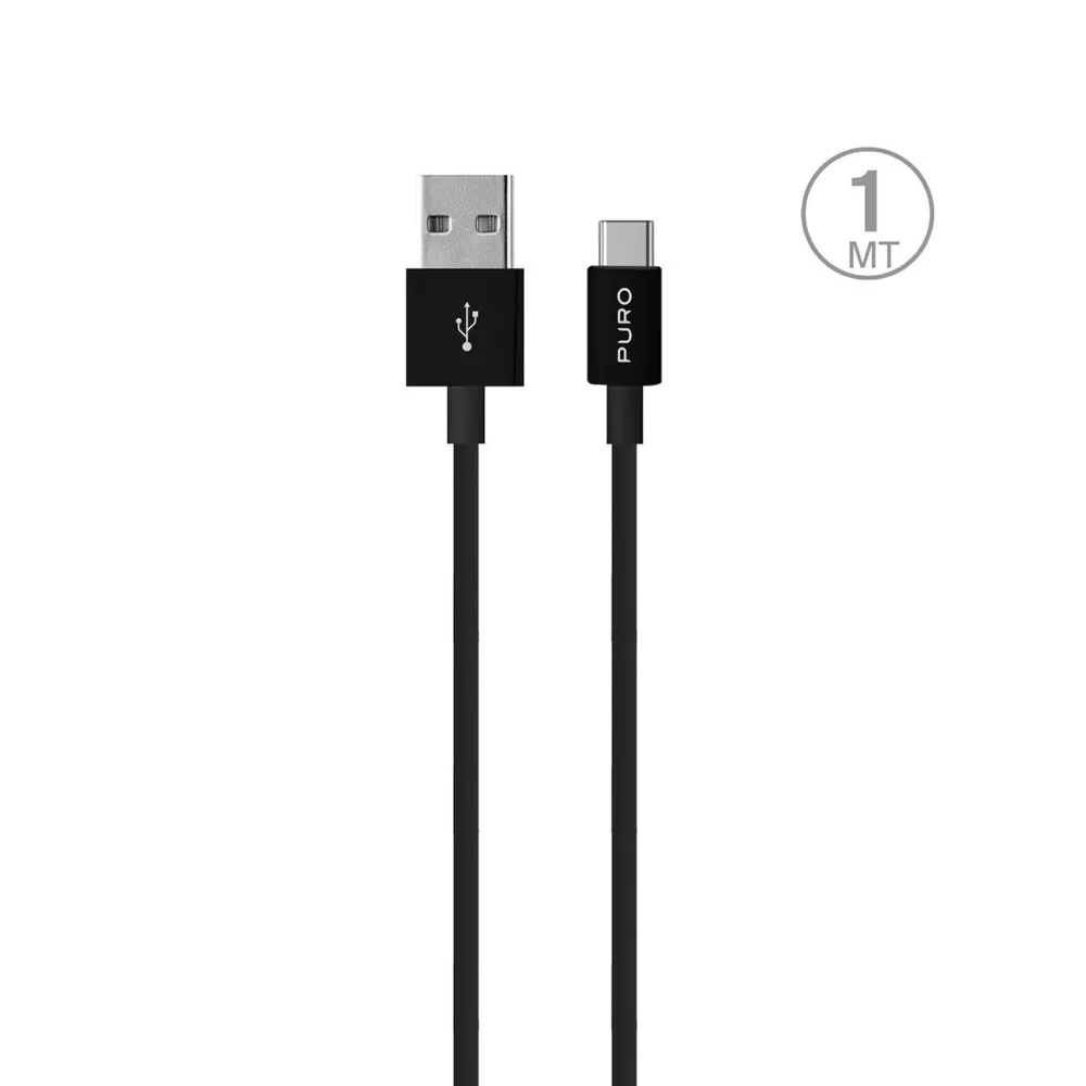 Puro White USB-A USB-C Cable 1m - Blackeng