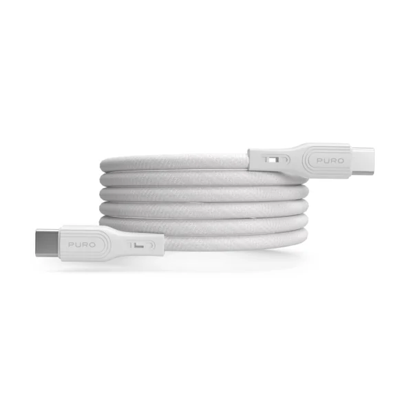 Puro Magnetic USB-C - USB-C 60W USB 3.2 (20 Gbps) 1m Magnetic Cable - Whiteeng
