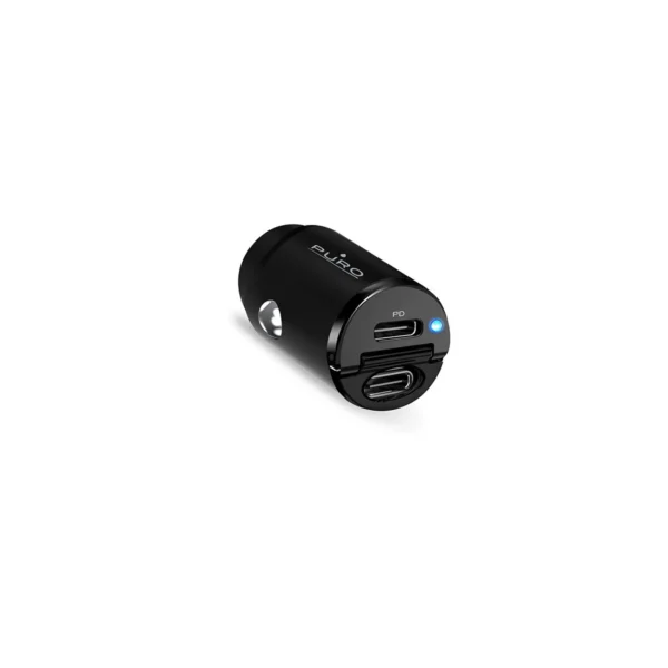 Puro Mini 30W Power Delivery 2 x USB-C Car Charger - Blackeng