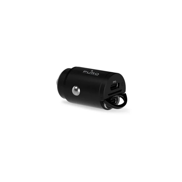 Puro Mini 30W Power Delivery 2 x USB-C Car Charger - Blackeng
