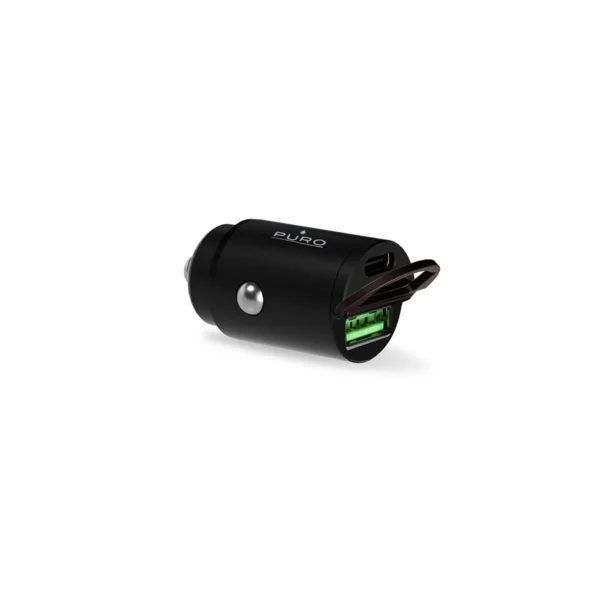 Puro Mini 30W Power Delivery USB-C USB-A Car Charger - Blackeng