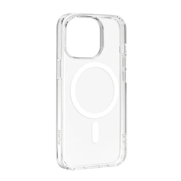 Puro Cover in PC+TPU+TPE with integrated magnets "LITE MAG PRO" for iPhone 15 Pro, white coloreng