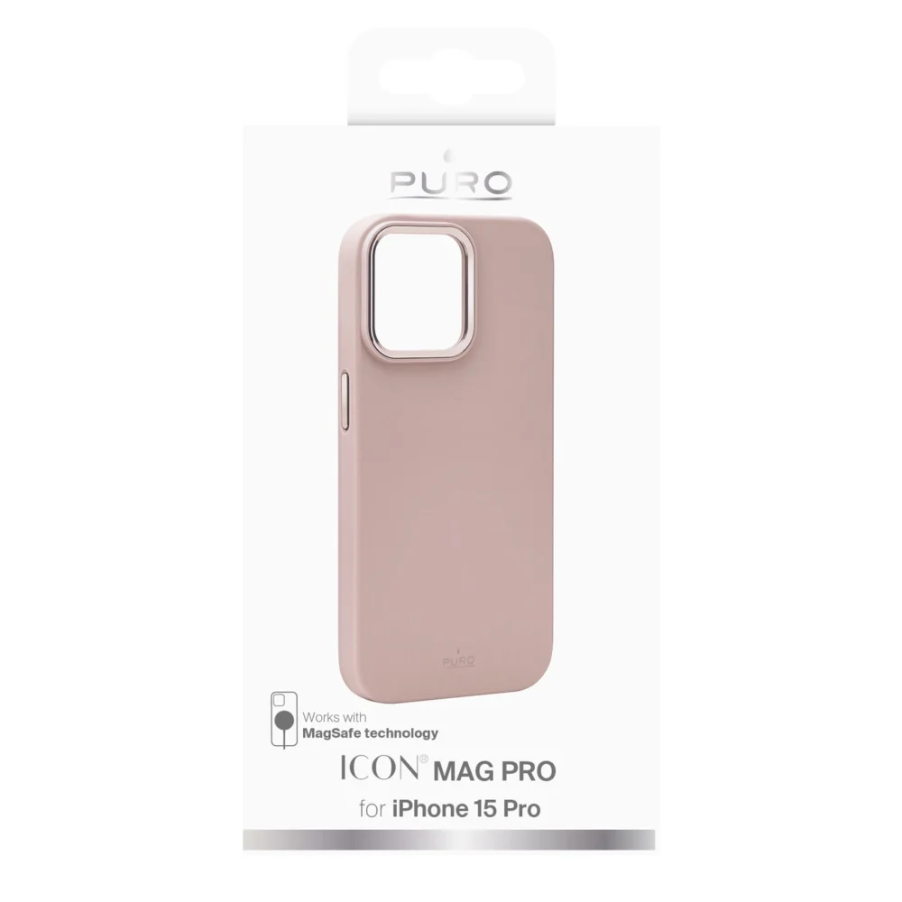 Puro Icon Mag Pro MagSafe Silicone Case for iPhone 15 Pro - Pinkeng