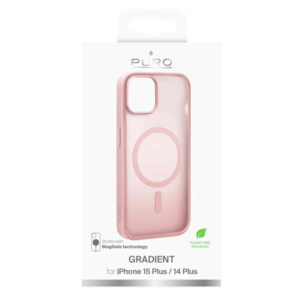 Puro Gradient MagSafe Silicone Case for iPhone 15 Plus - Pinkeng