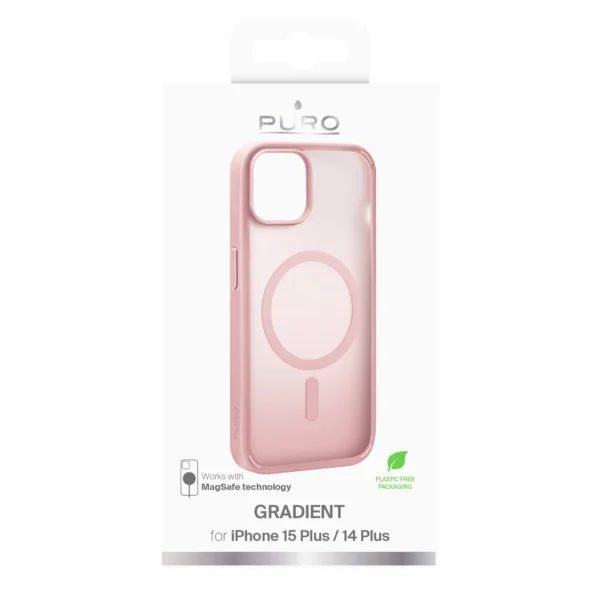 Puro Gradient MagSafe Silicone Case for iPhone 15 Plus - Pinkeng