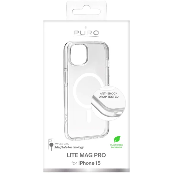 Puro Lite Mag Pro MagSafe Silicone Case for iPhone 15 - Transparenteng
