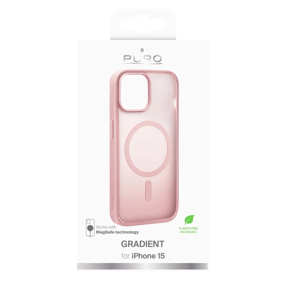 Puro Gradient MagSafe Silicone Case for iPhone 15 - Pinkeng