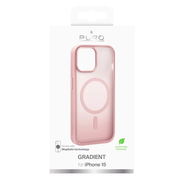 Puro Gradient MagSafe Silicone Case for iPhone 15 - Pinkeng