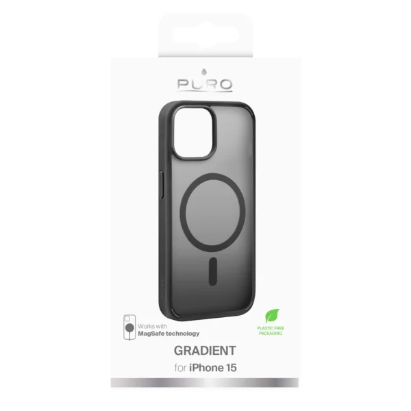 Puro Gradient Case with MagSafe for iPhone 15 - Blackeng