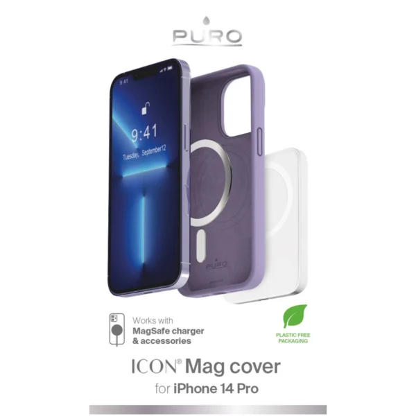 Puro Icon Mag MagSafe Silicone Case for iPhone 14 Pro - Lavendereng