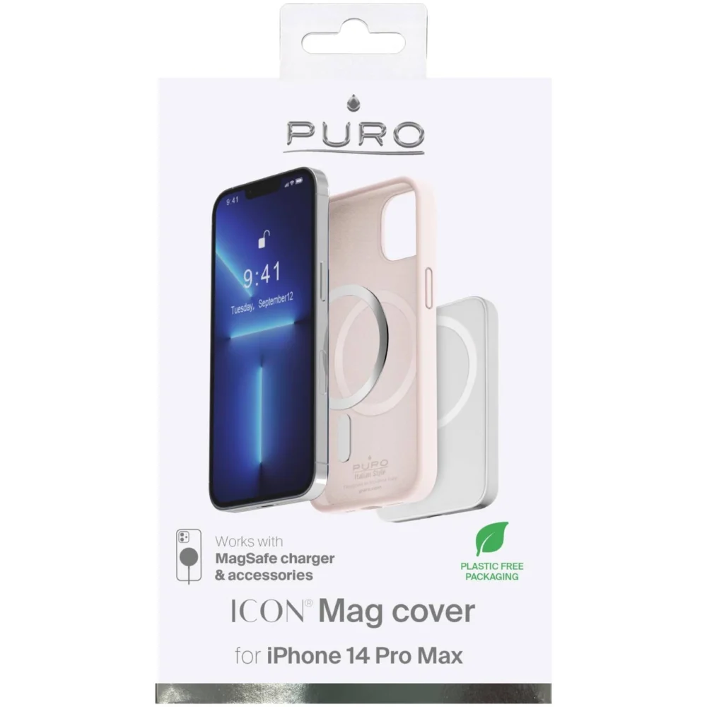 Puro Icon Mag MagSafe Silicone Case for iPhone 14 Pro Max - Pinkeng