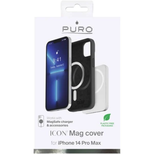 Puro Icon Mag MagSafe Silicone Case for iPhone 14 Pro Max - Blackeng