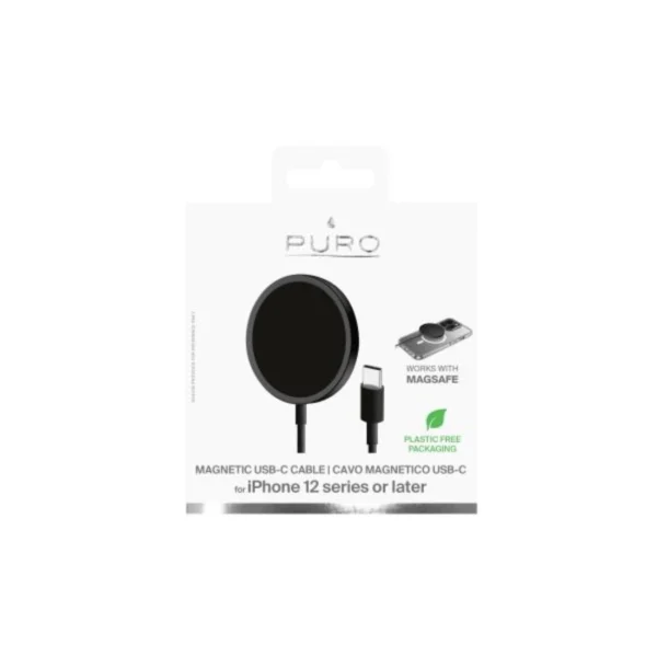 Puro Magnetico Inductive Charger with MagSafe 1m - Blackeng
