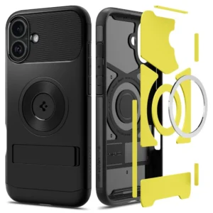 Spigen Slim Armor MagSafe iPhone 16 Case - Blackeng