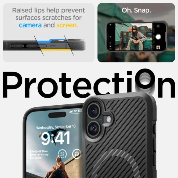 Spigen Core Armor Mag Case with MagSafe for iPhone 16 - Matte Blackeng