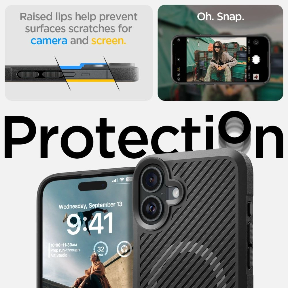 Spigen Core Armor Mag Case with MagSafe for iPhone 16 - Matte Blackeng