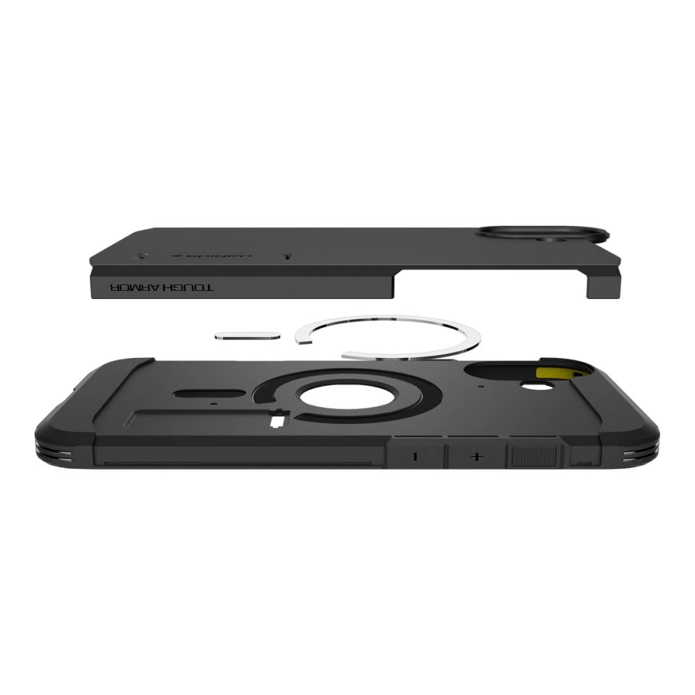 Spigen Tough Armor MagSafe case with stand for iPhone 16 - blackeng