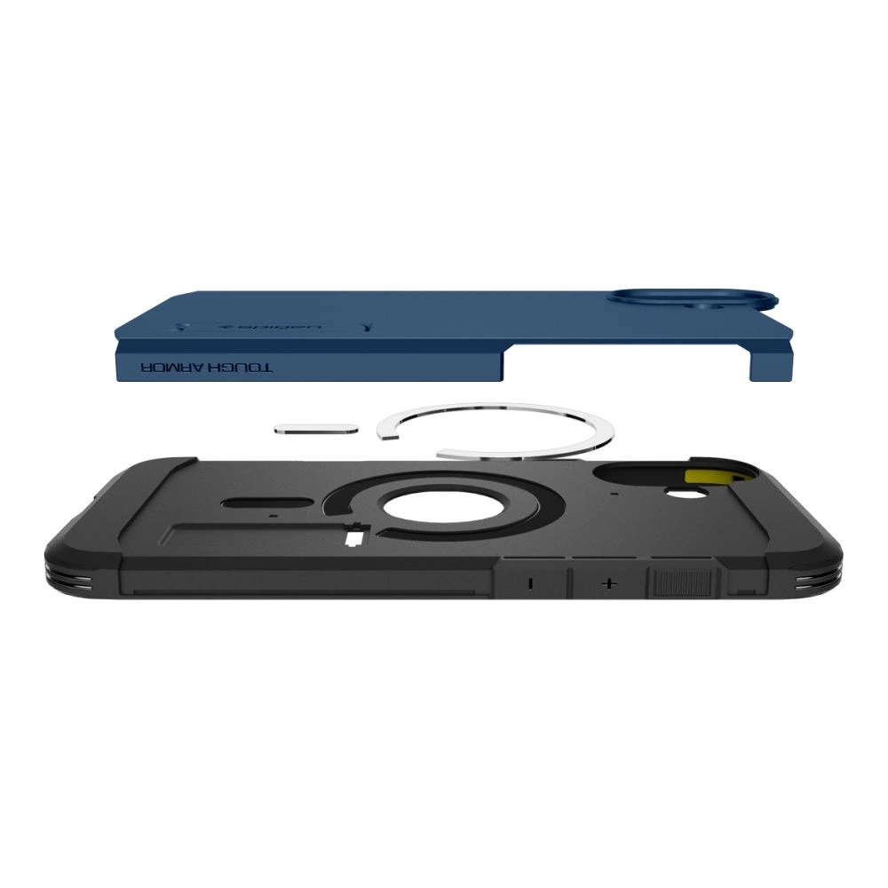 Spigen Tough Armor MagSafe case with stand for iPhone 16 - blueeng