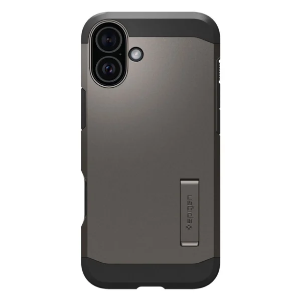 Spigen Tough Armor MagSafe case with stand for iPhone 16 - gunmetaleng