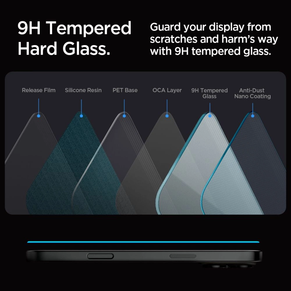 Spigen Glas.tR EZ Fit Tempered Glass for iPhone 16 Proeng