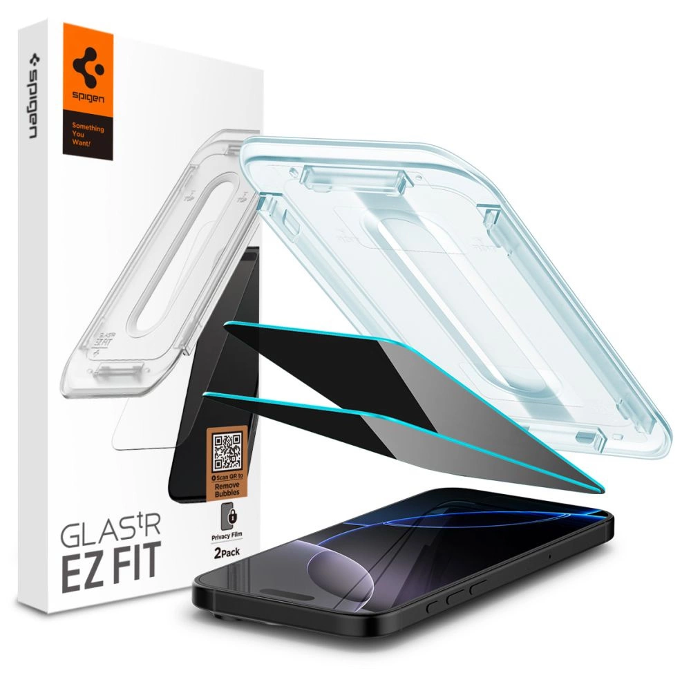 Spigen Glas.tR EZ Fit Privacy Tempered Glass for iPhone 16 Pro - 2 pcs.eng