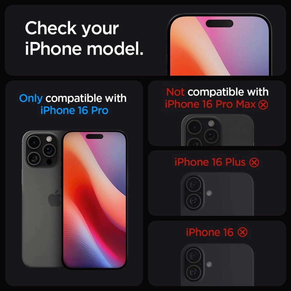 Spigen Glas.tR EZ Fit tempered glass for iPhone 16 Pro - 2 pcs.eng