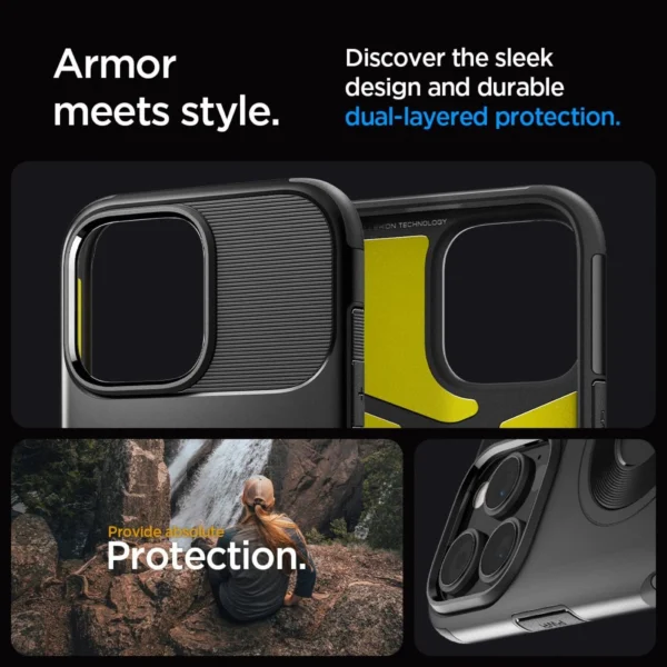 Spigen Slim Armor MagSafe iPhone 16 Pro Case - Blackeng