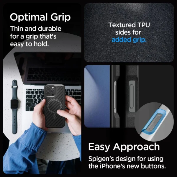 Spigen Core Armor Mag Case with MagSafe for iPhone 16 Pro - Matte Blackeng