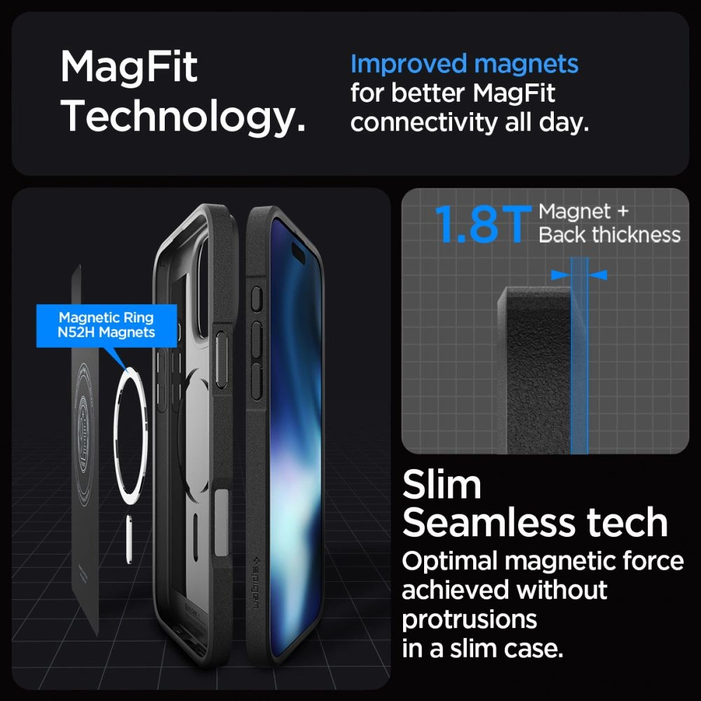 Spigen Core Armor Mag Case with MagSafe for iPhone 16 Pro - Matte Blackeng