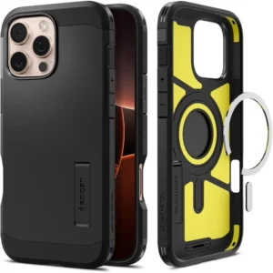 Spigen Tough Armor MagSafe Case with Stand for iPhone 16 Pro - Blackeng