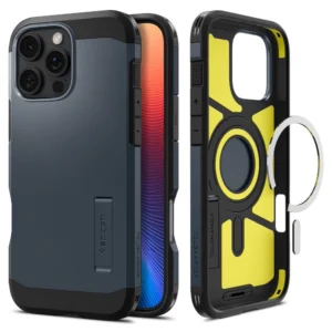 Spigen Tough Armor MagSafe Case with Stand for iPhone 16 Pro - Dark Grayeng