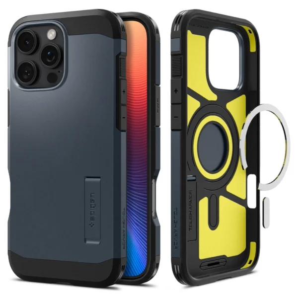 Spigen Tough Armor MagSafe Case with Stand for iPhone 16 Pro - Dark Grayeng